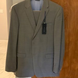 2Pcs Tommy Hilfiger trim fit Suit Separates Coat,adams gray